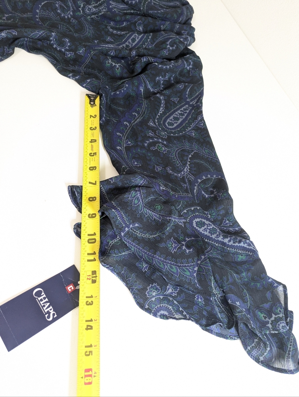 Chaps Women's Sheer Blouse Flare Sleeves Paisley Print Women's Blue Size XXL New - Picture 11 of 12